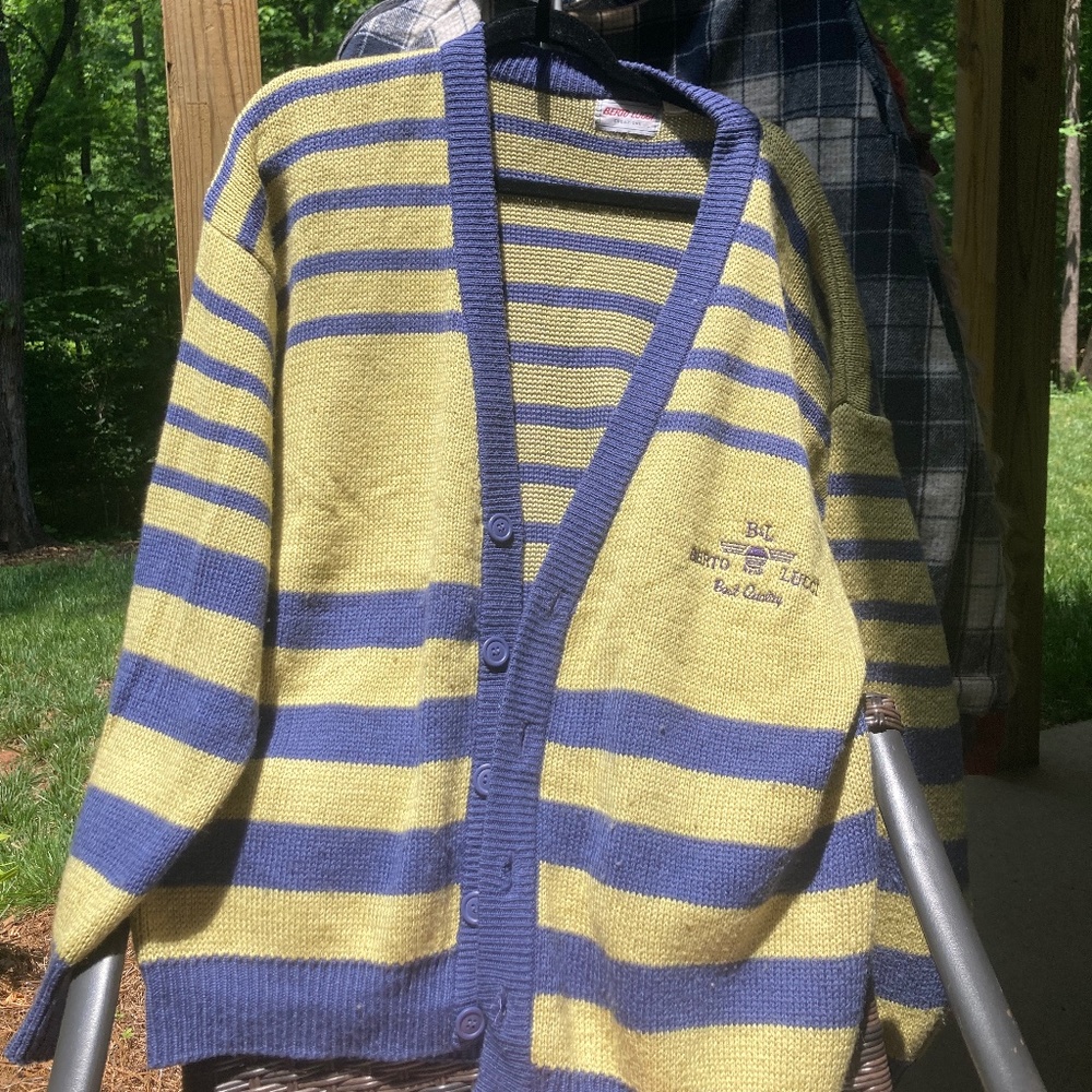 European Vintage Striped Men’s Cardigan